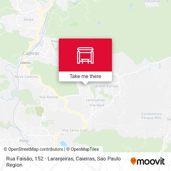 Rua Faisão, 152 - Laranjeiras, Caieiras map