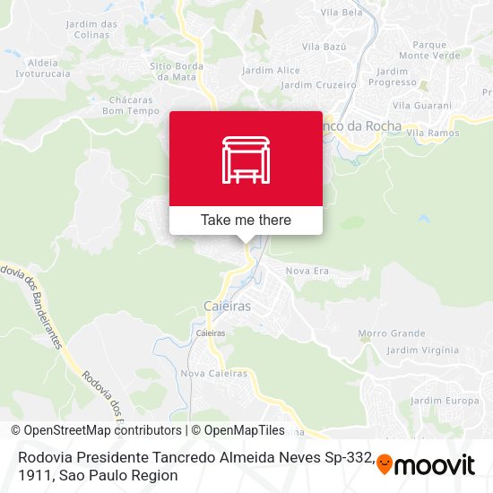 Rodovia Presidente Tancredo Almeida Neves Sp-332, 1911 map