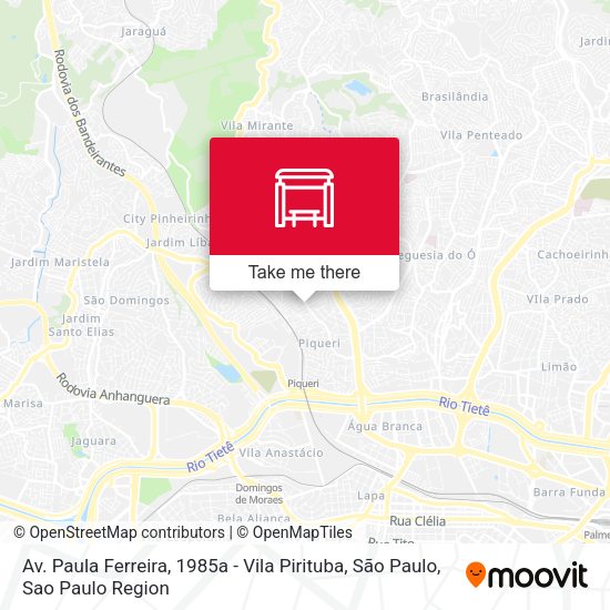 Av. Paula Ferreira, 1985a - Vila Pirituba, São Paulo map