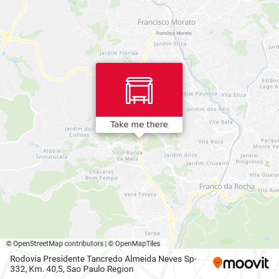 Mapa Rodovia Presidente Tancredo Almeida Neves Sp-332, Km. 40,5