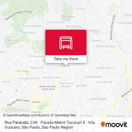 Rua Paranabi, 238 - Parada Metrô Tucuruvi 4 - Vila Gustavo, São Paulo map