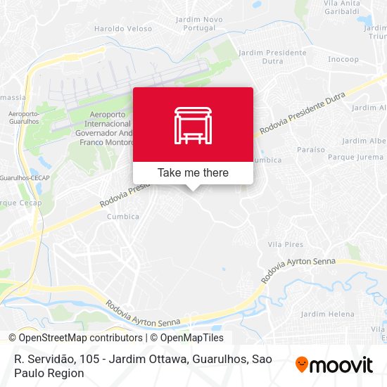 R. Servidão, 105 - Jardim Ottawa, Guarulhos map