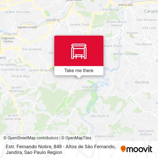 Estr. Fernando Nobre, 848 - Altos de São Fernando, Jandira map