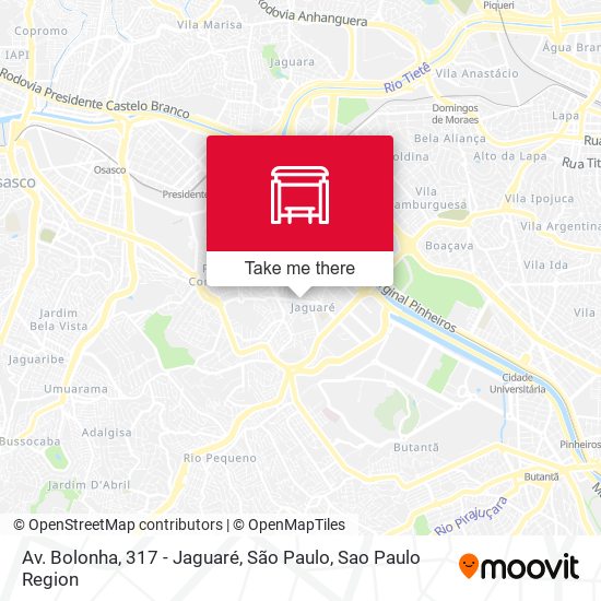 Av. Bolonha, 317 - Jaguaré, São Paulo map