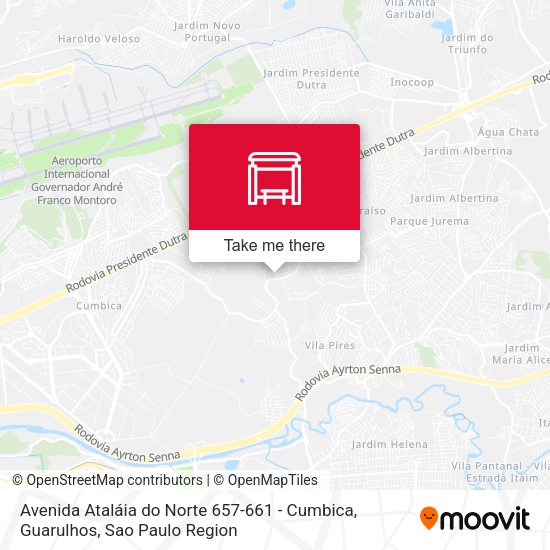 Avenida Ataláia do Norte 657-661 - Cumbica, Guarulhos map