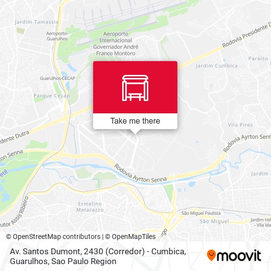 Av. Santos Dumont, 2430 (Corredor) - Cumbica, Guarulhos map