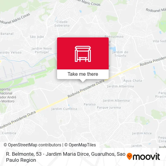 R. Belmonte, 53 - Jardim Maria Dirce, Guarulhos map