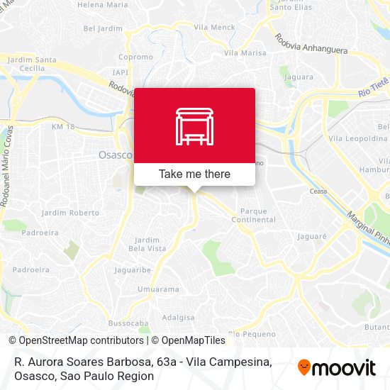 R. Aurora Soares Barbosa, 63a - Vila Campesina, Osasco map
