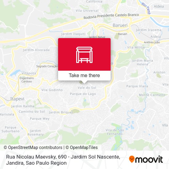 Rua Nicolau Maevsky, 690 - Jardim Sol Nascente, Jandira map