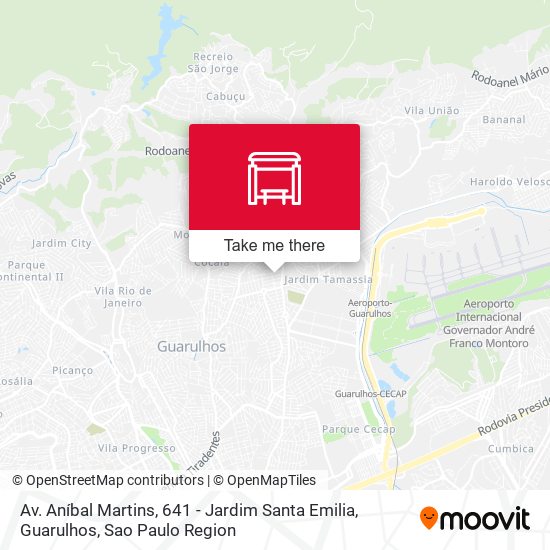 Mapa Av. Aníbal Martins, 641 - Jardim Santa Emilia, Guarulhos