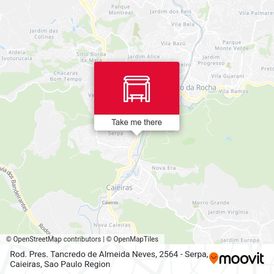 Rod. Pres. Tancredo de Almeida Neves, 2564 - Serpa, Caieiras map