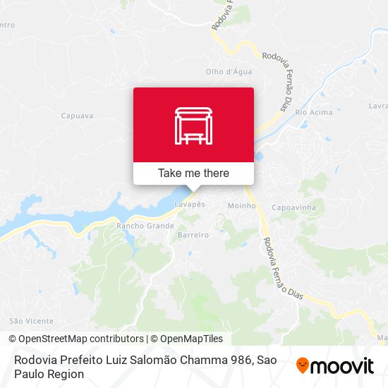 Mapa Rodovia Prefeito Luiz Salomão Chamma 986