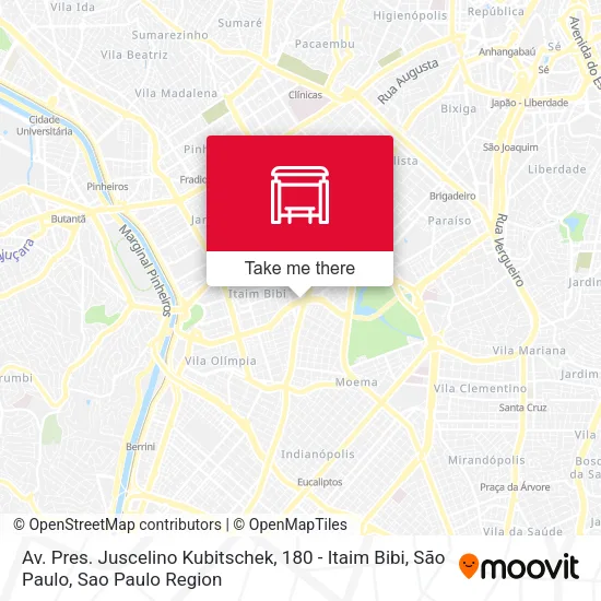 Mapa Av. Pres. Juscelino Kubitschek, 180 - Itaim Bibi, São Paulo