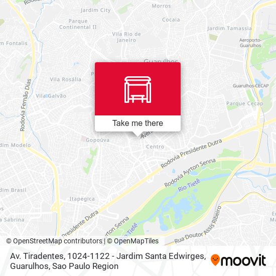 Av. Tiradentes, 1024-1122 - Jardim Santa Edwirges, Guarulhos map