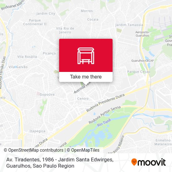 Av. Tiradentes, 1986 - Jardim Santa Edwirges, Guarulhos map