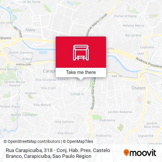 Rua Carapicuíba, 318 - Conj. Hab. Pres. Castelo Branco, Carapicuíba map