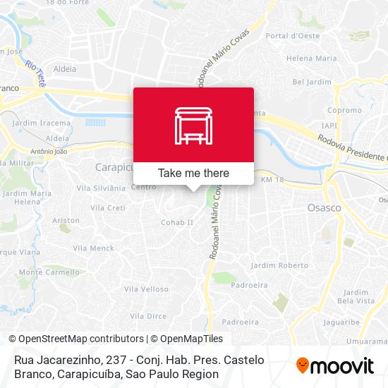 Rua Jacarezinho, 237 - Conj. Hab. Pres. Castelo Branco, Carapicuíba map