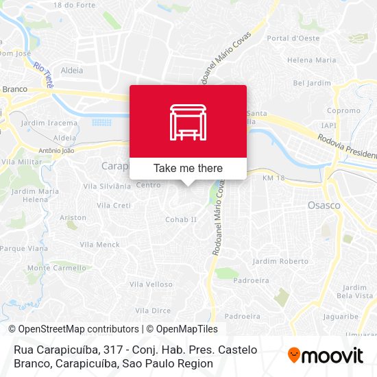 Rua Carapicuíba, 317 - Conj. Hab. Pres. Castelo Branco, Carapicuíba map