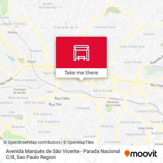 Mapa Avenida Marquês de São Vicente - Parada Nacional C / B