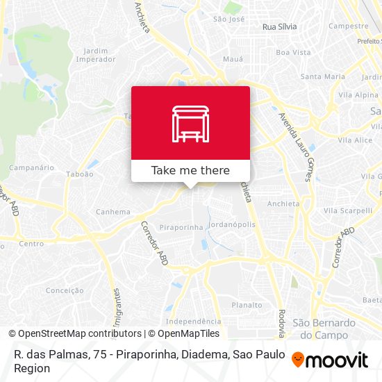 R. das Palmas, 75 - Piraporinha, Diadema map