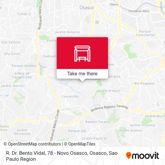 R. Dr. Bento Vidal, 78 - Novo Osasco, Osasco map