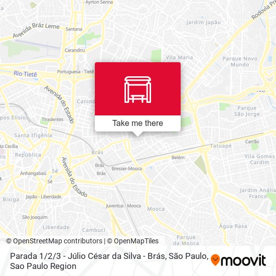 Mapa Parada 1 / 2/3 - Júlio César da Silva - Brás, São Paulo