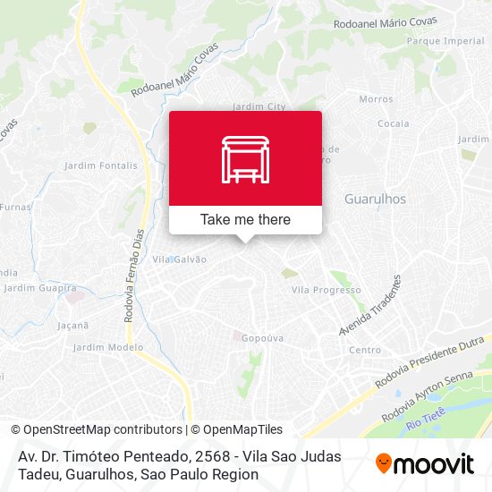 Av. Dr. Timóteo Penteado, 2568 - Vila Sao Judas Tadeu, Guarulhos map