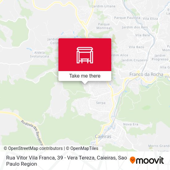 Rua Vitor Vila Franca, 39 - Vera Tereza, Caieiras map