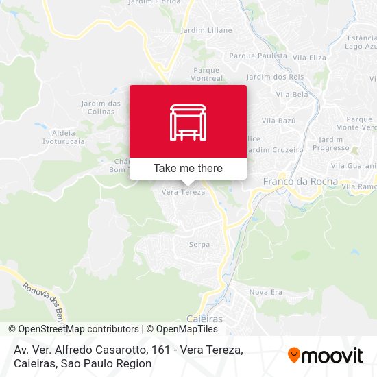 Av. Ver. Alfredo Casarotto, 161 - Vera Tereza, Caieiras map