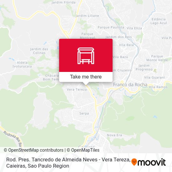 Rod. Pres. Tancredo de Almeida Neves - Vera Tereza, Caieiras map