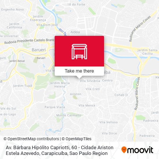 Mapa Av. Bárbara Hipólito Capriotti, 60 - Cidade Ariston Estela Azevedo, Carapicuíba