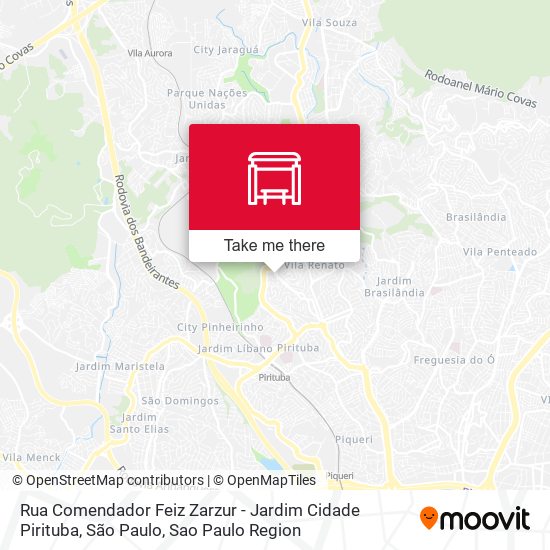 Mapa Rua Comendador Feiz Zarzur - Jardim Cidade Pirituba, São Paulo