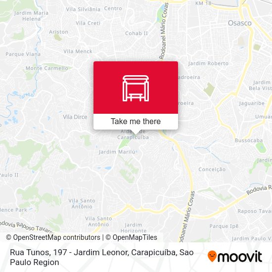 Rua Tunos, 197 - Jardim Leonor, Carapicuíba map