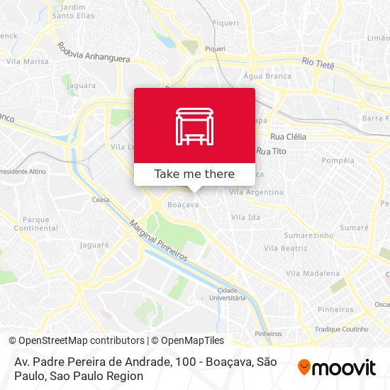 Av. Padre Pereira de Andrade, 100 - Boaçava, São Paulo map