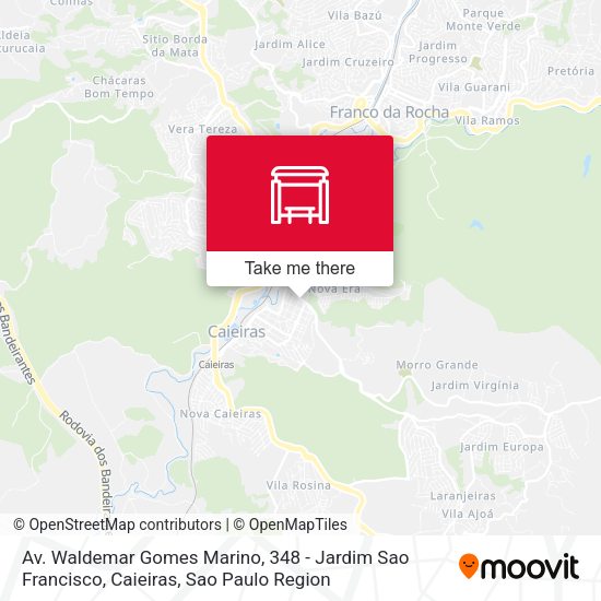 Av. Waldemar Gomes Marino, 348 - Jardim Sao Francisco, Caieiras map