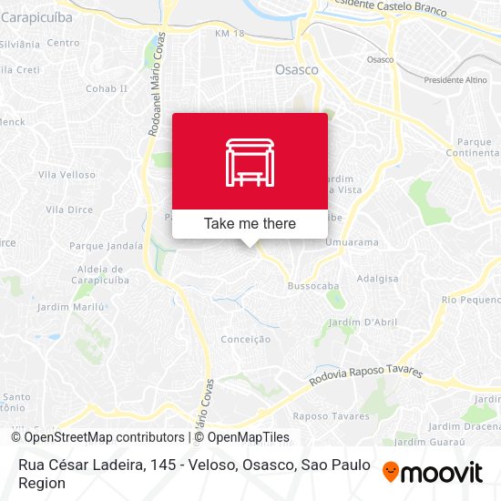 Rua César Ladeira, 145 - Veloso, Osasco map