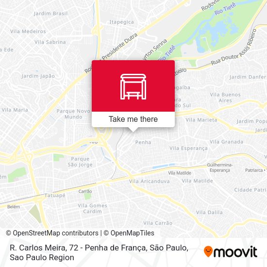 R. Carlos Meira, 72 - Penha de França, São Paulo map