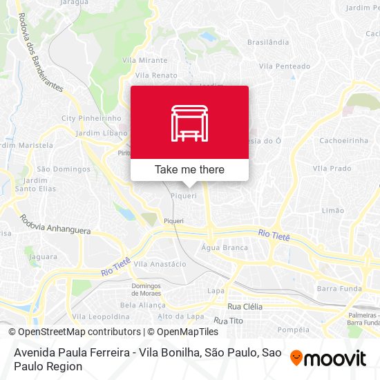 Avenida Paula Ferreira - Vila Bonilha, São Paulo map