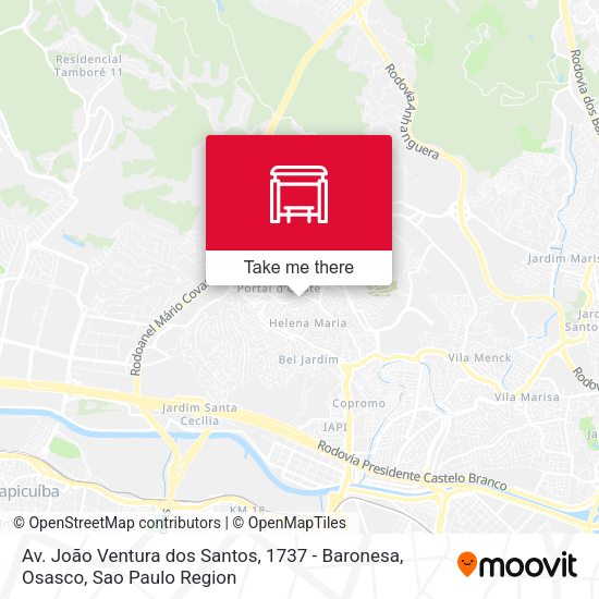 Av. João Ventura dos Santos, 1737 - Baronesa, Osasco map