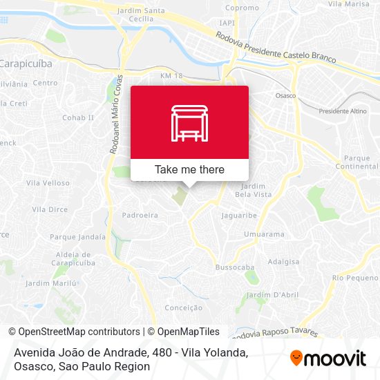 Avenida João de Andrade, 480 - Vila Yolanda, Osasco map
