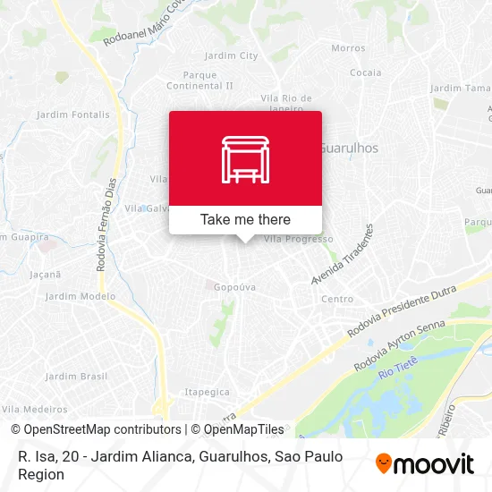 R. Isa, 20 - Jardim Alianca, Guarulhos map