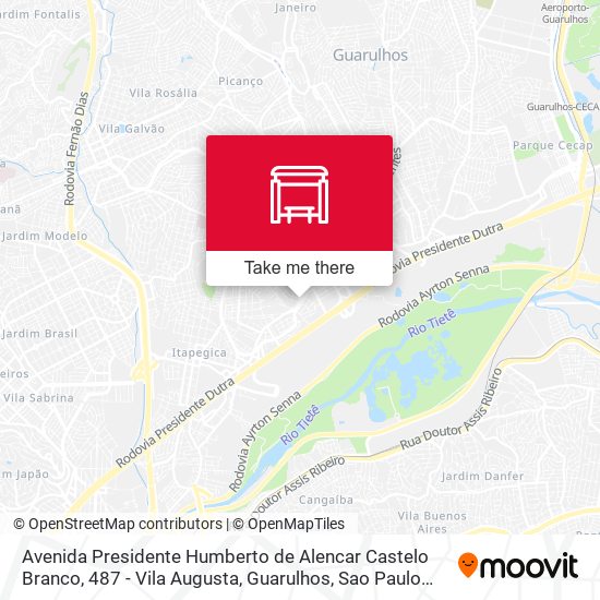 Mapa Avenida Presidente Humberto de Alencar Castelo Branco, 487 - Vila Augusta, Guarulhos