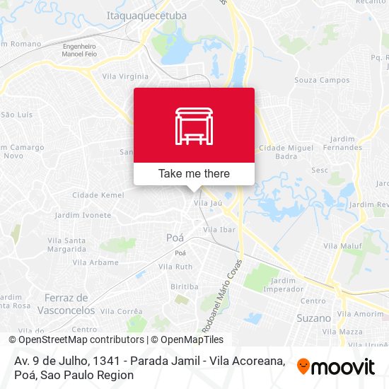 Av. 9 de Julho, 1341 - Parada Jamil - Vila Acoreana, Poá map