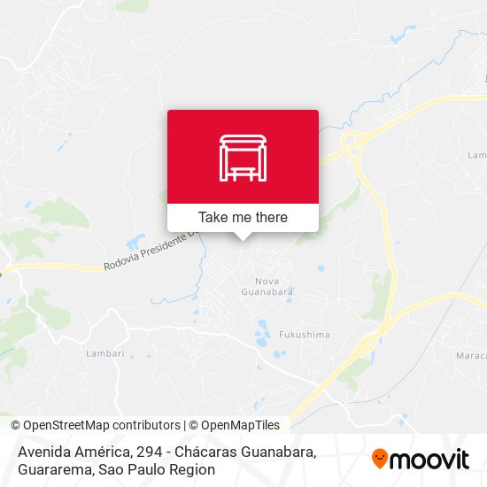 Avenida América, 294 - Chácaras Guanabara, Guararema map