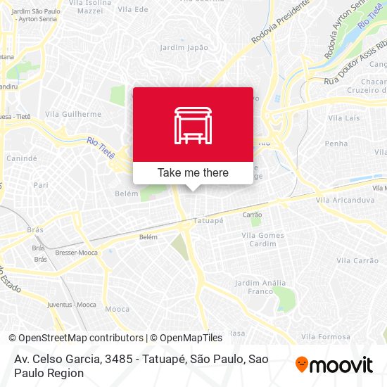 Av. Celso Garcia, 3485 - Tatuapé, São Paulo map