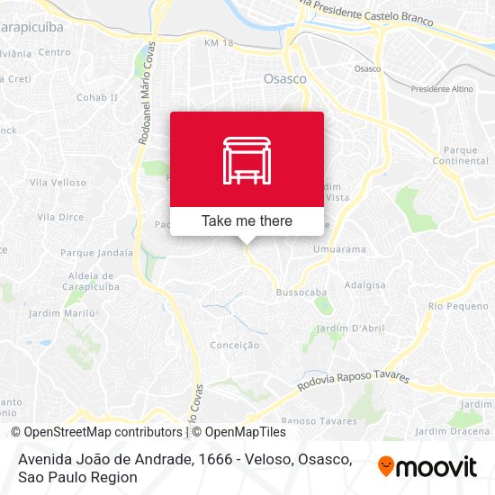 Avenida João de Andrade, 1666 - Veloso, Osasco map