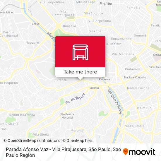 Parada Afonso Vaz - Vila Pirajussara, São Paulo map