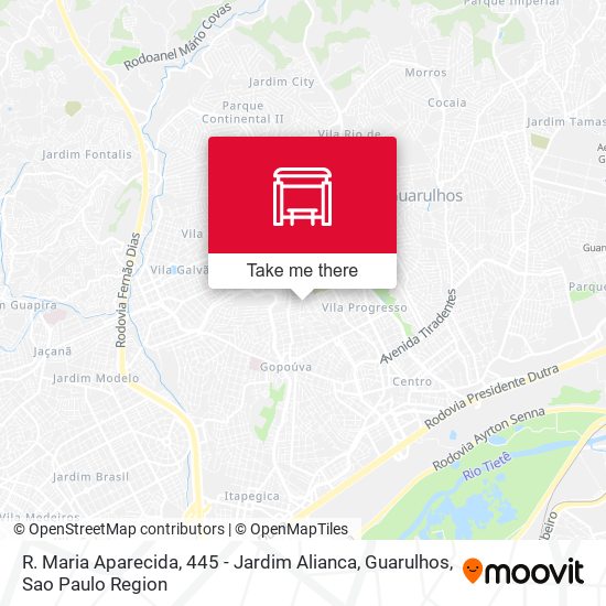 R. Maria Aparecida, 445 - Jardim Alianca, Guarulhos map