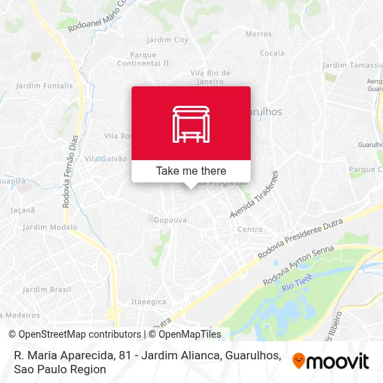 R. Maria Aparecida, 81 - Jardim Alianca, Guarulhos map