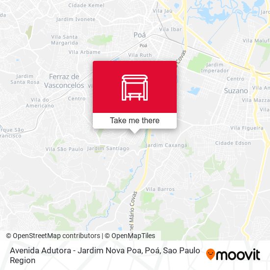 Mapa Avenida Adutora - Jardim Nova Poa, Poá